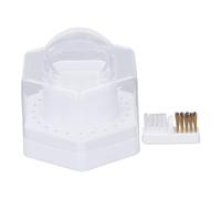 Scatola Portaoggetti per Punte per Trapano per Unghie Espositore Multifunzionale a 24 Fori Bianco