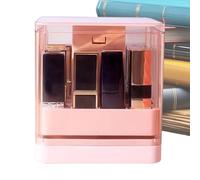 Scatola portaoggetti per rossetti a pressione con coperchio, organizer per rossetti, porta profumi, 13,2 x 11,9 x 11,9 cm, trasparente, design trasparente, materiale acrilico D-urable per viaggi e