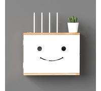 Scatola portaoggetti per router, organizer per cavi wireless con porta laterale rimovibile e supporto per presa per un'organizzazione domestica moderna