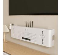 Scatola portaoggetti per router WiFi a parete, per gestione dei cavi, per modem rack, armadio di archiviazione multimediale per casa e ufficio, bianco, 80 cm, elegante e funzionale
