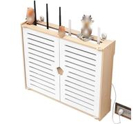 Scatola portaoggetti per router WiFi, mensola in legno con anta dell'armadio, ciabatta decorativa da parete e nascondiglio per la gestione dei cavi, piccola
