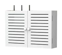 Scatola portaoggetti per router WiFi, organizer per cavi e schermatura presa, design da appendere alla parete, mensola galleggiante, struttura in PVC resistente