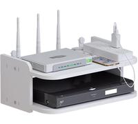 Scatola Portaoggetti per Router Wifi,Porta Modem Da Parete,Mensole Da Muro Bianc