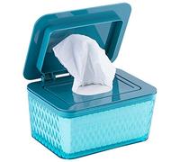 Scatola portaoggetti per salviette umide, salviette umidificate, scatola per fazzoletti, umidi, scatola in plastica tessuto, asciugamano per neonati, colore: blu