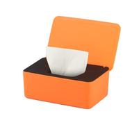 Scatola portaoggetti per salviettine umidificate, dispenser per salviettine umidificate, contenitore per tovaglioli di carta igienica con coperchio, per casa, ufficio, scrivania, verde (arancione nero