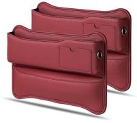Scatola Portaoggetti per Sedili Auto per Citroen Spacetourer I 2016-2024, Pelle PU Organizer Laterale Sedile Tasca Laterali Riempitivo Fessure Accessori,C/Red