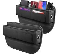 Scatola Portaoggetti per Seggiolino Auto,2PCS Organizzatore in Pelle PU per Riempire La Fessura Del Sedile Dell'auto,Organizer per Sedili Anteriori,Portaoggetti Auto per Cellulari,Chiavi,Portafogli