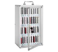 Scatola portaoggetti per telefono cellulare in lega di alluminio con 48 slot bloccabile con serratura con maniglia organizer sicuro per scuole, uffici ed eventi