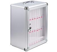 Scatola portaoggetti per telefono in acciaio inox da parete, 24 scomparti trasparenti con serratura per tabelle dei ristoranti e dispositivi mobili sicuri