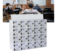 Scatola portaoggetti per telefono in acrilico da parete con serratura e chiavi, trasparente, per uso in ufficio, porta cellulare sicuro B-40grid