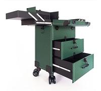 Scatola portaoggetti per trucchi, valigia per estetista, rullo in alluminio, cassetta degli attrezzi per parrucchiere multifunzionale liscia e salva-lavoro (D)