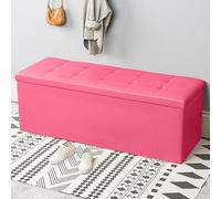 Scatola portaoggetti pieghevole in pelle con coperchio, elegante giocattolo, poggiapiedi, cassapanca imbottita, perfetta per scarpe e decorazioni per la casa