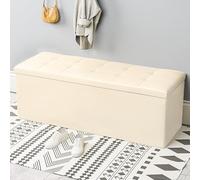 Scatola portaoggetti pieghevole in pelle con coperchio, elegante giocattolo, poggiapiedi, cassapanca imbottita, ideale per scarpe e decorazioni per la casa.