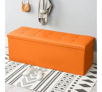 Scatola portaoggetti pieghevole in pelle con coperchio - elegante giocattolo, poggiapiedi imbottito, baule da ingresso, perfetto per scarpe e decorazioni per la casa