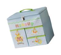 Scatola portaoggetti pieghevole per cosmetici con vassoi scorrevoli e sezioni multiple per organizzare i trucchi in casa o in viaggio