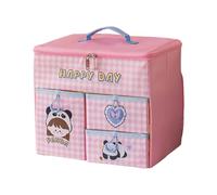 Scatola portaoggetti pieghevole per cosmetici con vassoi scorrevoli e sezioni multiple per organizzare i trucchi in casa o in viaggio