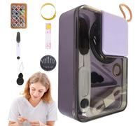 Scatola portaoggetti portatile da cucire: scatola da cucito a 2 strati con accessori, kit da cucito da viaggio con contenitore multifunzionale, custodia da cucito compatta per fili, aghi, strumenti