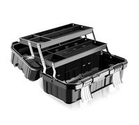 Scatola portaoggetti portatile multifunzionale a 3 ripiani per lavori manuali e riparazioni elettriche, con design di facile accesso, ideale per progetti fai da te e miglioramento della casa