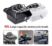 Scatola portaoggetti posteriore per bagagliaio per moto da 48 litri Cassetta degli attrezzi per bagagliaio per bagagliaio con imbottitura per schienale Scooter Moto universale