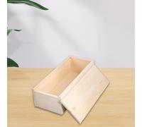 Scatola portaoggetti rettangolare in legno portatile non finita con