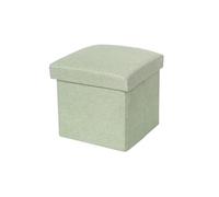 Scatola portaoggetti Sedile Pouf Lino Pratico Forte capacità di carico Multifunzionale Semplice Sgabello pieghevole Home Office Pieghevole per Casa(Green,50 cm)