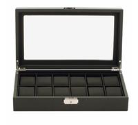 Scatola Portaorologi con vetrina Porta orologi in eco pelle 12 posti Carbon