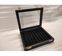 Scatola portapenne , Astuccio in legno e velluto Espositore per penne da coll...