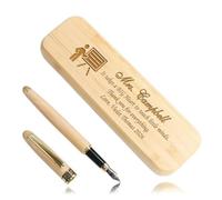 Scatola Portapenne Incisione Personalizzata Con Penna A Sfera/stilografica | Regalo Personalizzato Per Insegnante, Papà, Laurea, Azienda E Anniversario(Fountain Pens+Pen Case)