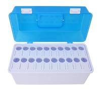 Scatola Portaprovette, Supporto per 20 Provette con Maniglia Portatile e Coperchio Antipolvere per Laboratori e Ospedali