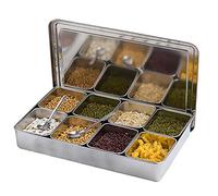 Scatola portaspezie con coperchio, contenitore giapponese in acciaio inox per condimenti per erbe, condimenti e ingredienti, soluzione durevole per conservare la cucina