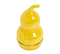 Scatola portastuzzicadenti in ceramica, dispenser stuzzicadenti e cotton fioc, portastuzzicadenti, addensante, con coperchio, for feste in casa, ristorante, pratica decorazione da tavola(Yellow)
