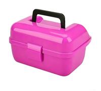 Scatola portatile a due strati per attrezzatura da pesca con manico pieghevole e scomparti multipli per accessori MINI (rosa)