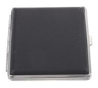 Scatola Portatile con Coperchio a Ribalta, Nero | Struttura in Ferro e Metallo con Cuoio, Profilo Sottile Resistente alla Pressione, Stile Vintage Elegante