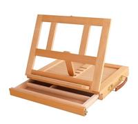 Scatola portatile di pittura d'arte, Cavalletto da tavolo in legno pieghevole portatile for studenti, artisti, schizzi e pittura multicolore(Color 1)