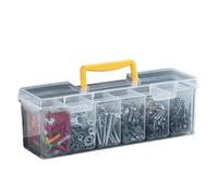 Scatola portatile per attrezzi con scomparti rimovibili, viti e bulloni, custodia per riparazioni domestiche e manutenzione esterna