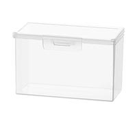 Scatola portatile per cotton fioc, mini custodia trasparente per riporre batuffoli di cotone, 10,5 x 4,6 x 6,6 cm, per viaggi, forcine e contenitori, organizer compatto per trucchi da toeletta, borsa