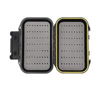 Scatola portatile per esche da pesca a mosca, scatola impermeabile per esche artificiali per pesca a mosca a doppio strato Organizzazione di accessori per la pesca in nero