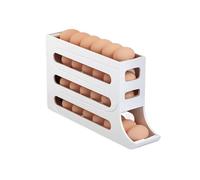 Scatola portauova a quattro strati con avvolgimento automatico, supporto antigoccia a scorrimento for porta laterale del frigorifero e piano di lavoro della cucina(White 3pcs)