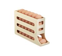 Scatola portauova a quattro strati con avvolgimento automatico, supporto antigoccia a scorrimento for porta laterale del frigorifero e piano di lavoro della cucina(Yellow 3pcs)