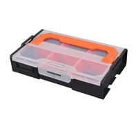 Scatola portautensili portatile multi griglia per viti realizzata in polipropilene rinforzato e fondo antiscivolo con scomparti
