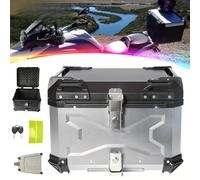 Scatola posteriore universale in alluminio per moto, valigia posteriore per bagagliaio moto, resistente all'acqua, cassetta degli attrezzi, 55L,65L Style C 57L black