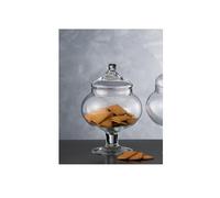 Scatola Potiche Biscottiera in Vetro Hator con Piede 19,5 x 27 cm