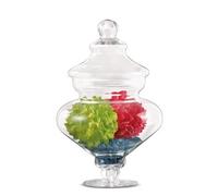 Scatola Potiche in Vetro Trasparente con Piede e Coperchio Akhet 22 x 36 cm