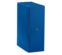 Scatola Progetti con Bottone Standard Dorso 4 cm Blu osso- Confezione da 5 pezzi, in cartone rivestito PVC mis. 25x35cm chiusura 3 lembi (Dorso 15)