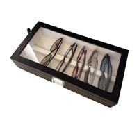 Scatola protettiva per occhiali da sole alla moda, scatola portaoggetti per più paia di occhiali, antipolvere e antimacchia, alla moda e bella, adatta per l'uso domestico(black,33*17*7CM)