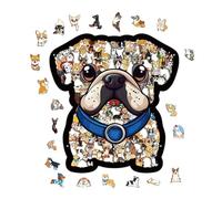 Scatola puzzle per cani in legno, 160 pezzi, leggera, a forma di animale, per bambini, amanti dei cani, casa, famiglia, amici, interni