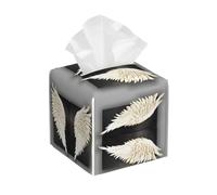 Scatola quadrata del tessuto del cuoio del PVC della stampa delle piume d'angelo, contenitore riutilizzabile del tessuto per l'ufficio domestico dell'automobile