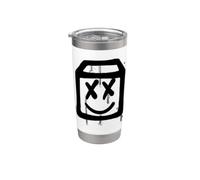 Scatola quadrata Happy Face - Vernice spray graffiti nera Bicchiere termico in acciaio inox doppia parete