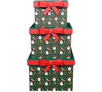 Scatola Quadrata Jolly Santa Large Verde Rosso
