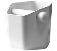 Scatola quadrata per caffè espresso, con pareti laterali alte per il controllo degli spruzzi, realizzata in ABS con base in gomma ammortizzante sulle superfici durante l'uso (bianco)